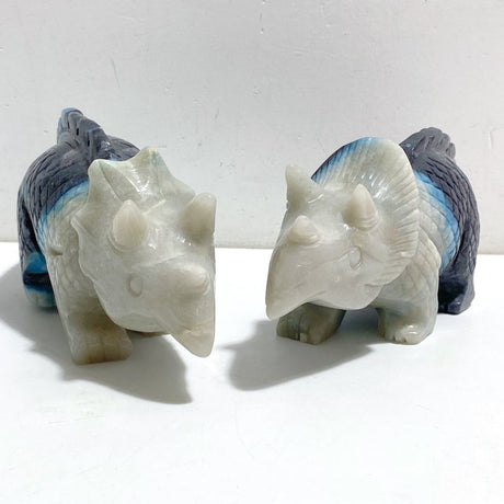 2 Pieces Trolleite Triceratops Three-horned Dinosaur Carving -Wholesale Crystals
