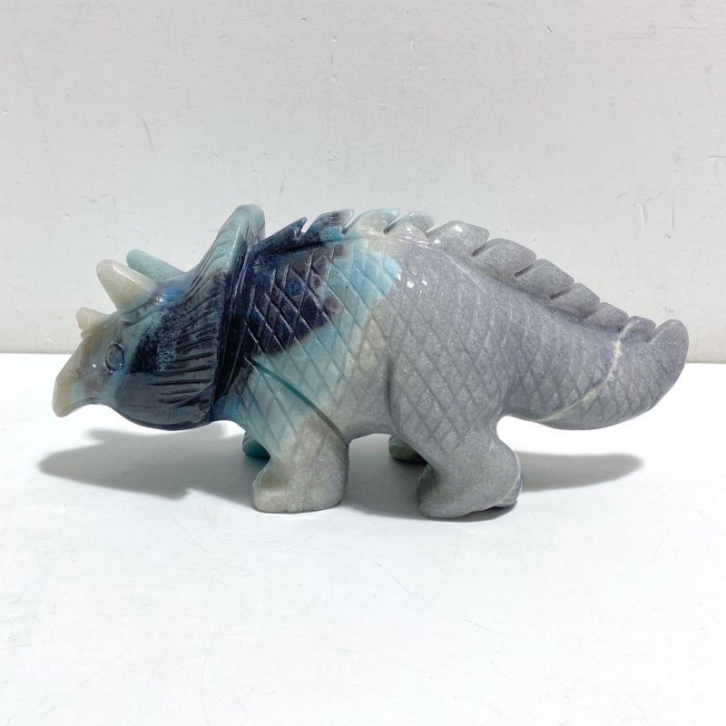 2 Pieces Trolleite Triceratops Three-horned Dinosaur Carving -Wholesale Crystals