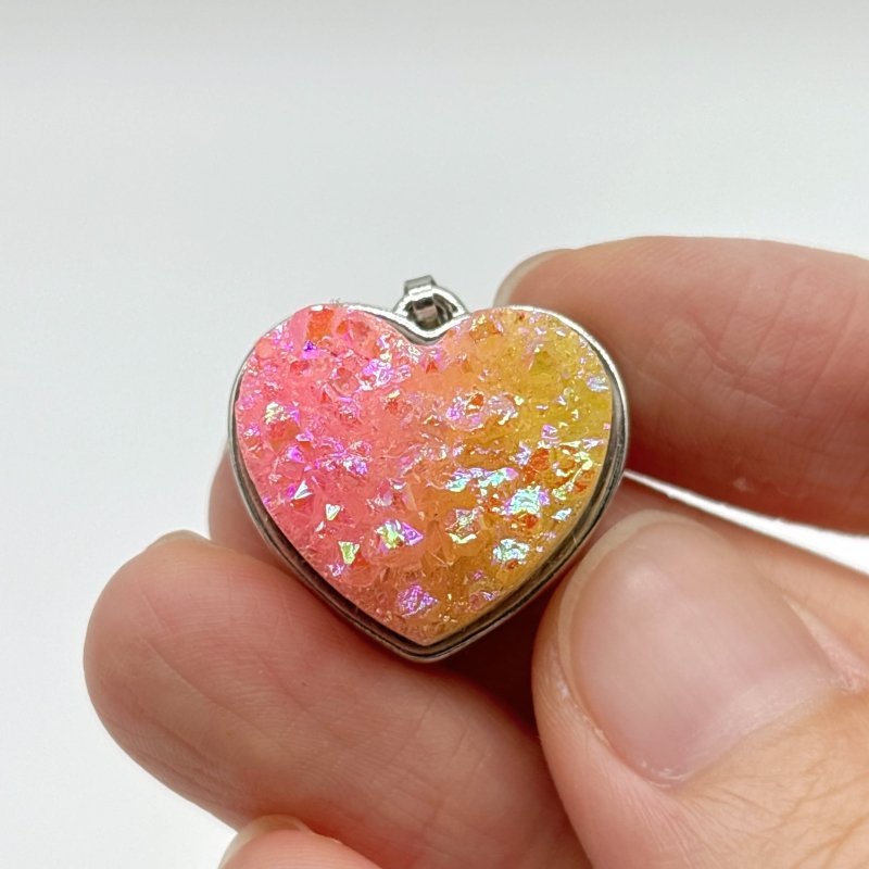 2 Types Aura Cluster Heart Pendant Wholesale - Wholesale Crystals