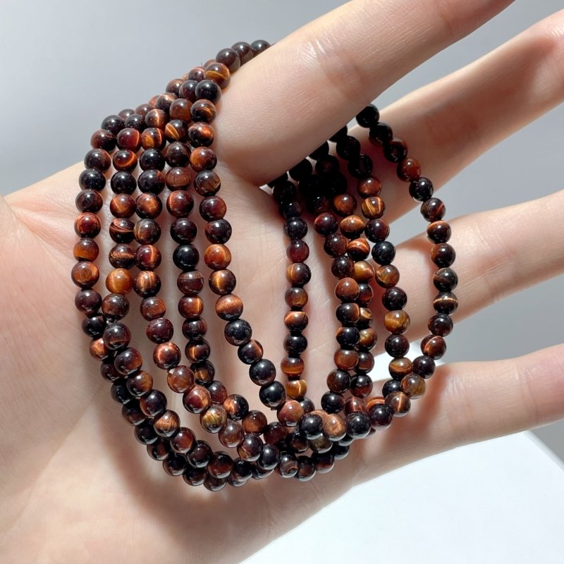 2 Types Mini Beads Bracelet Hematite Red Tiger Eye Wholesale - Wholesale Crystals