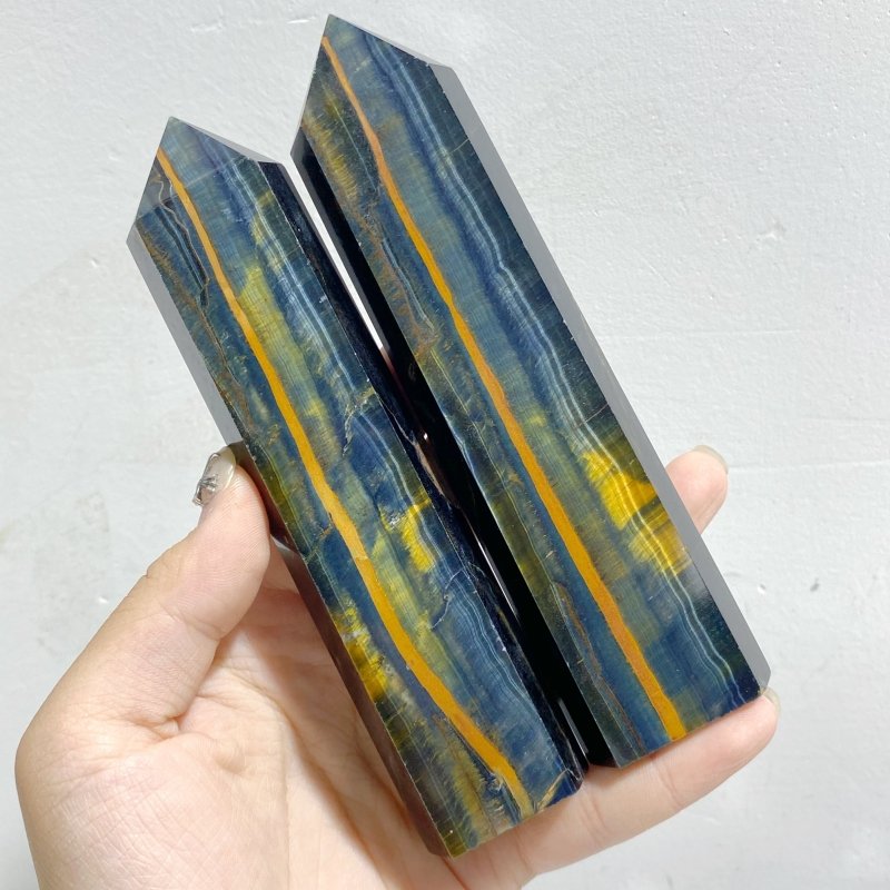 20 Pieces Fat Blue Tiger Eye Tower Points -Wholesale Crystals