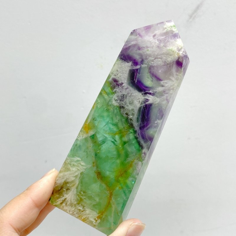 20 Pieces Feather Fluorite Four - sided Tower Points - Wholesale Crystals