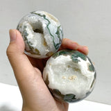 20 Pieces Geode Druzy Moss Agate Spheres -Wholesale Crystals
