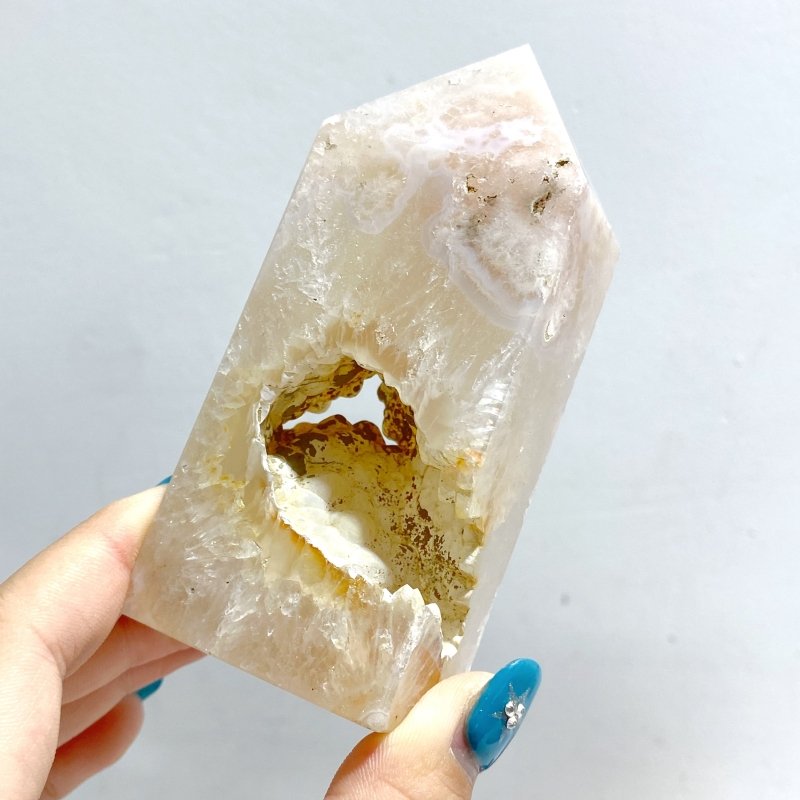 20 Pieces Geode Sakura Flower Agate Tower Points - Wholesale Crystals
