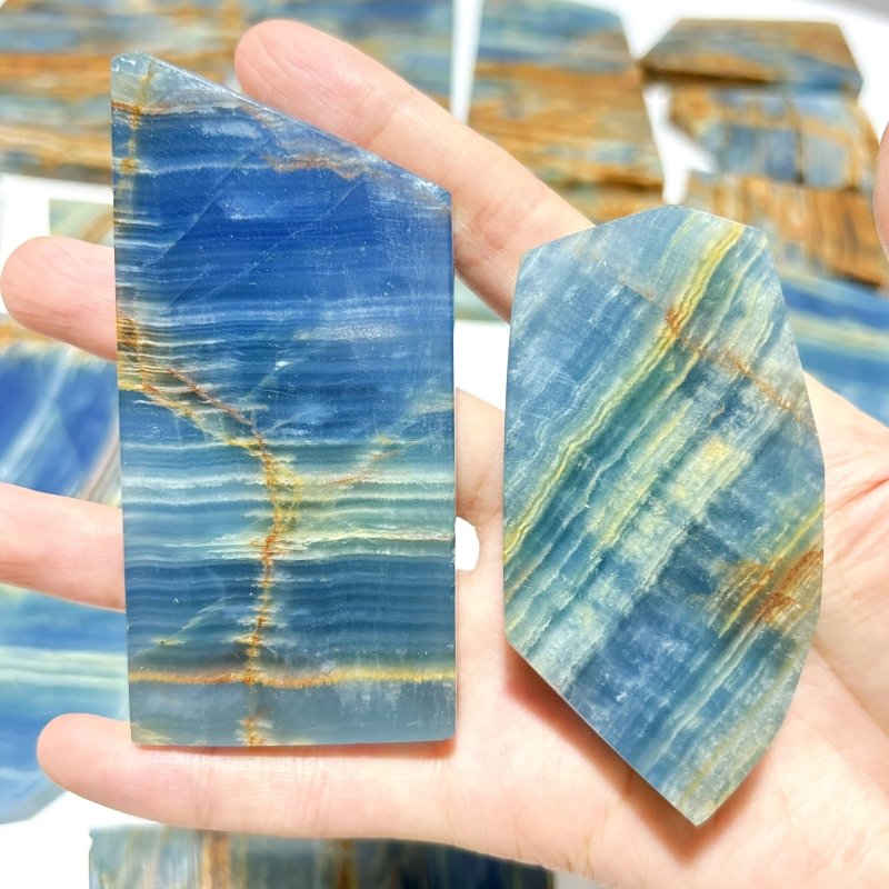 20 Pieces High Quality Blue Onyx Slab - Wholesale Crystals