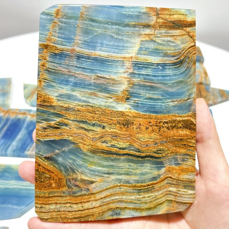 20 Pieces High Quality Blue Onyx Slab - Wholesale Crystals