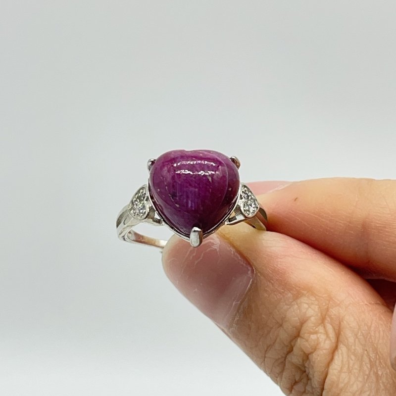 20 Pieces High Quality Ruby Zoisite Heart Shape Ring -Wholesale Crystals