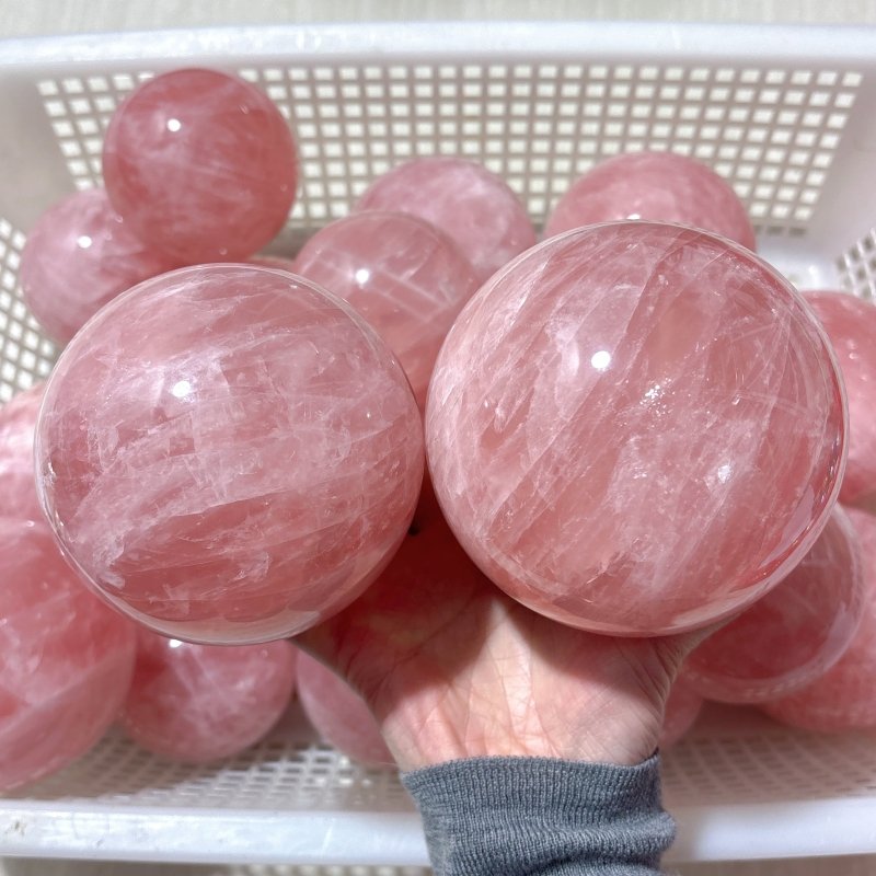 20 Pieces Madagascar Deep Pink Star Rose Quartz Spheres - Wholesale Crystals