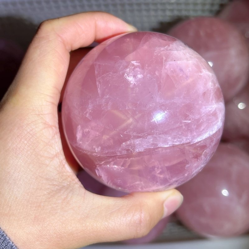 20 Pieces Madagascar Deep Pink Star Rose Quartz Spheres - Wholesale Crystals