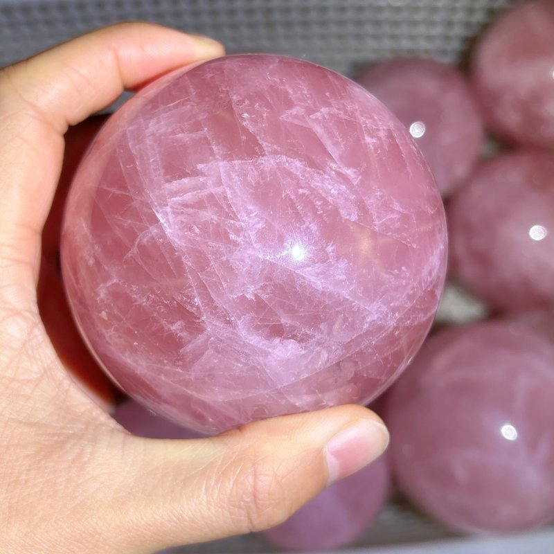 20 Pieces Madagascar Deep Pink Star Rose Quartz Spheres - Wholesale Crystals