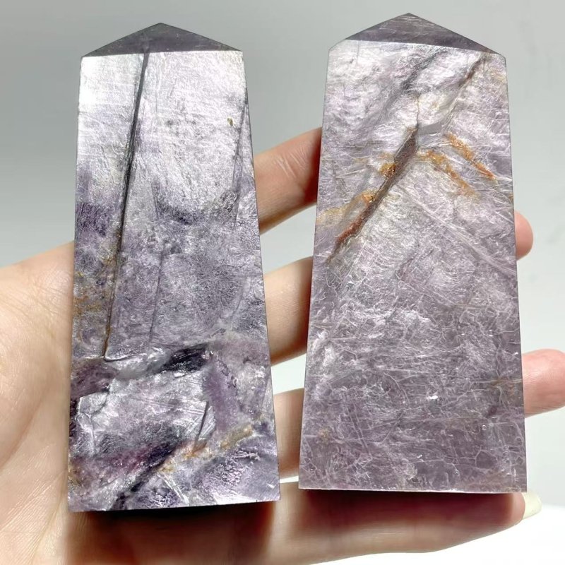 20 Pieces Purple Spark Lepidolite Four - Sided Tower - Wholesale Crystals