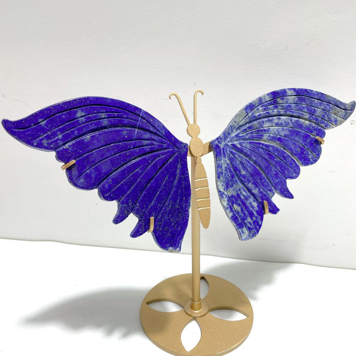 Unique Lapis Lazuli Butterfly Carving With Stand