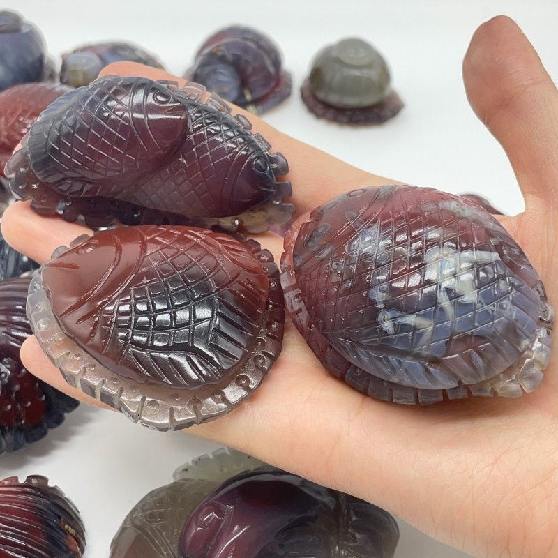 21 Pieces African Red Agate Sea Animals Carving -Wholesale Crystals