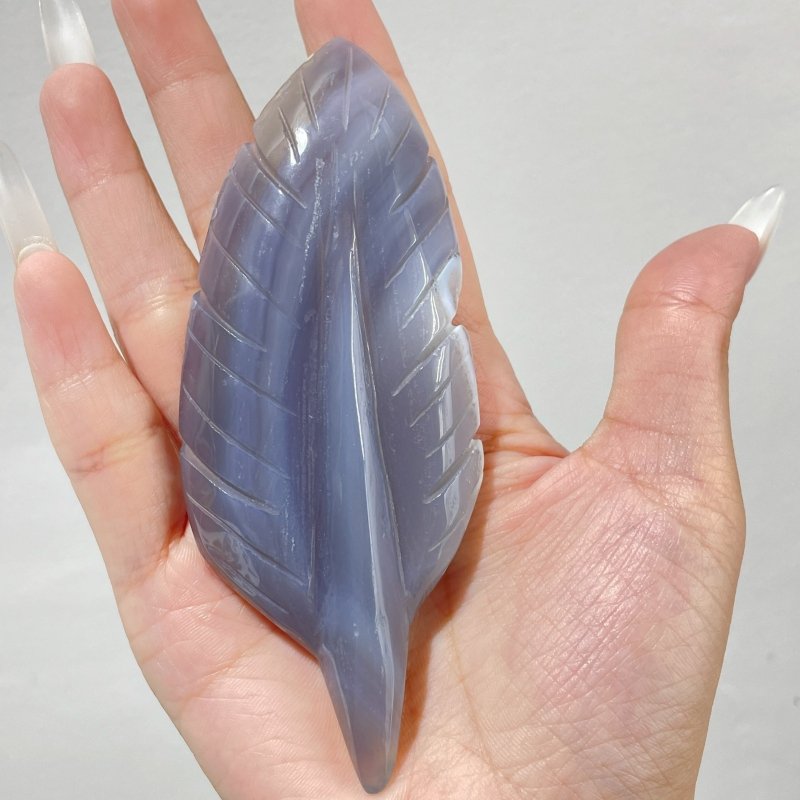 21 Pieces Beautiful Agate Feather Carving - Wholesale Crystals