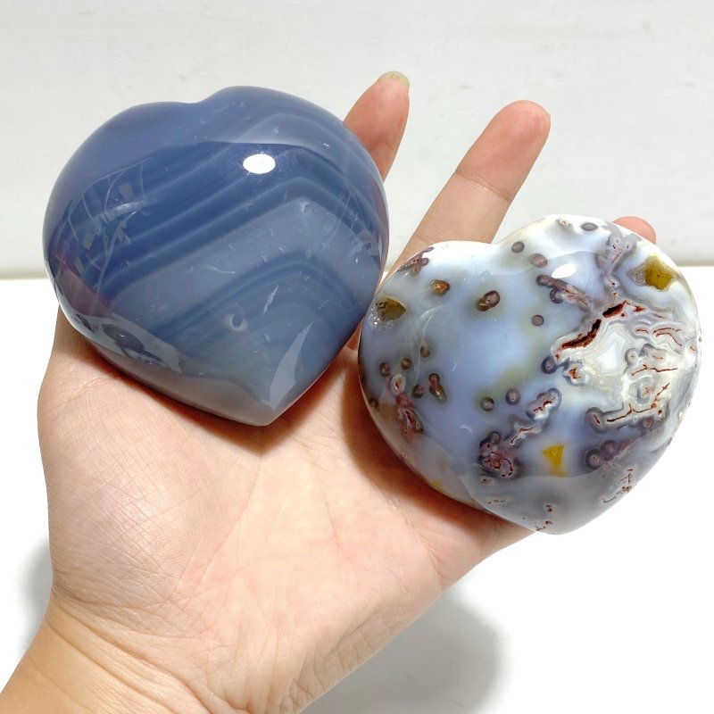 22 Pieces Black Orca Agate Heart 1 - Wholesale Crystals