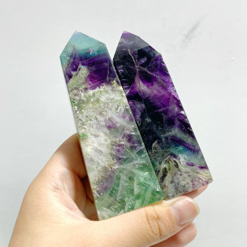 22 Pieces Feather Fluorite Four - sided Point - Wholesale Crystals