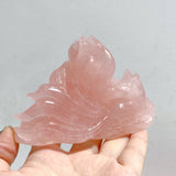 4 Pieces Rose Quartz Nine-tailed fox Carving