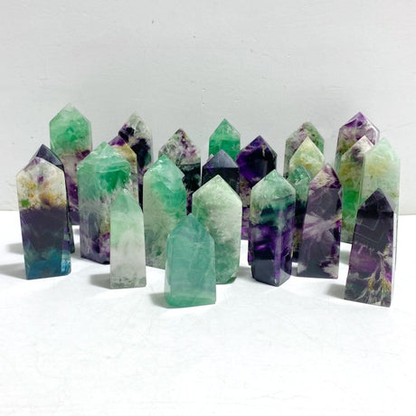 24 Pieces Feather Fluorite Four-sided Points -Wholesale Crystals