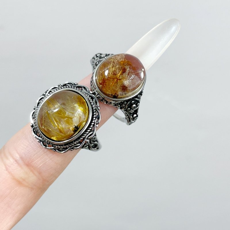 25 Pieces Beautiful Gold Rutile Quartz Different Styles Ring - Wholesale Crystals