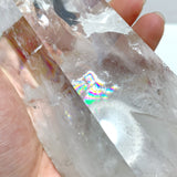 Large Clear Quartz Tower Point With Stand With Rainbow
