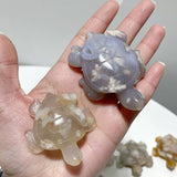 26 Pieces High Quality Sakura Flower Agate Sea Turtle Carving - Wholesale Crystals