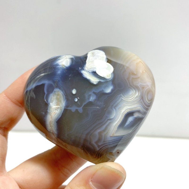 27 Pieces Black Orca Agate Heart 3 - Wholesale Crystals