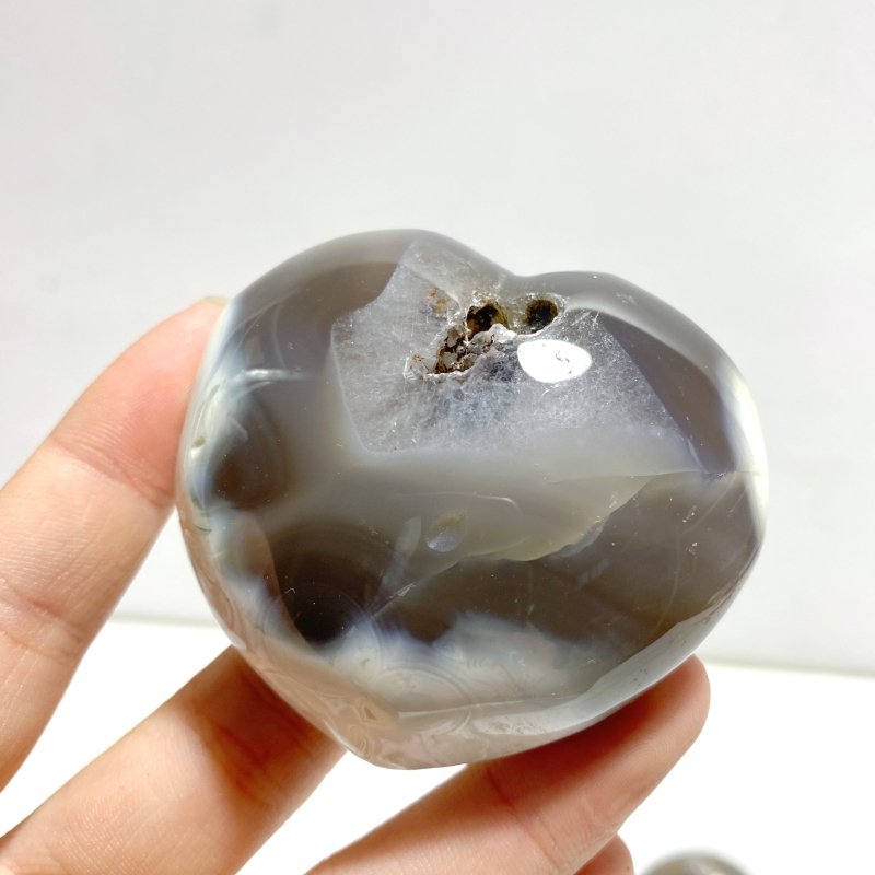 27 Pieces Black Orca Agate Heart 3 - Wholesale Crystals