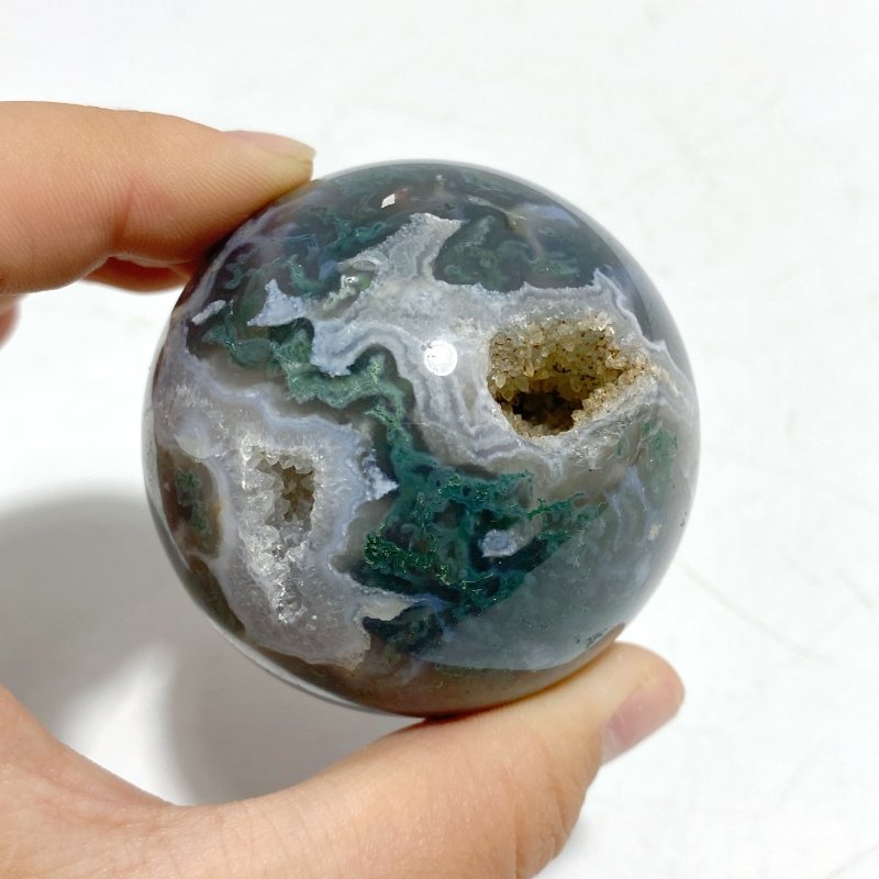 27 Pieces Moss Agate Spheres Ball - Wholesale Crystals