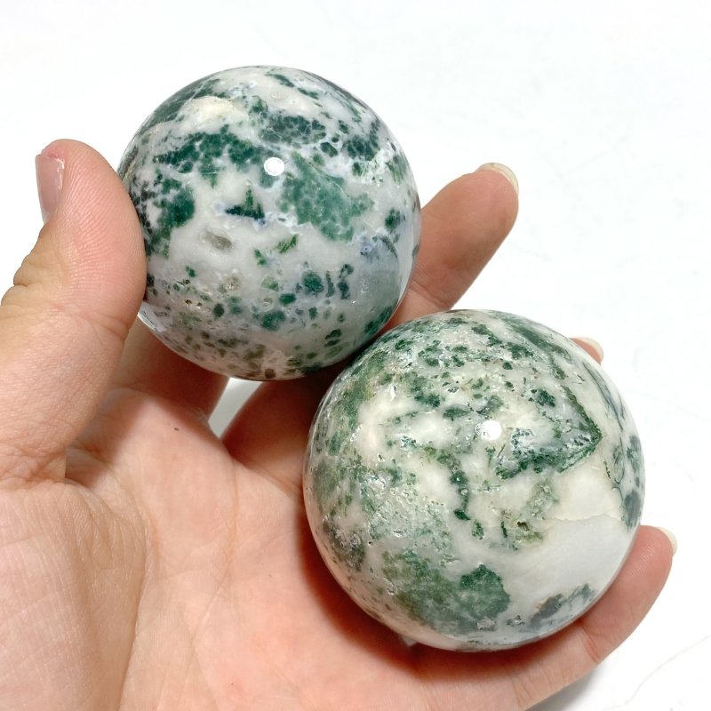27 Pieces Moss Agate Spheres Ball - Wholesale Crystals