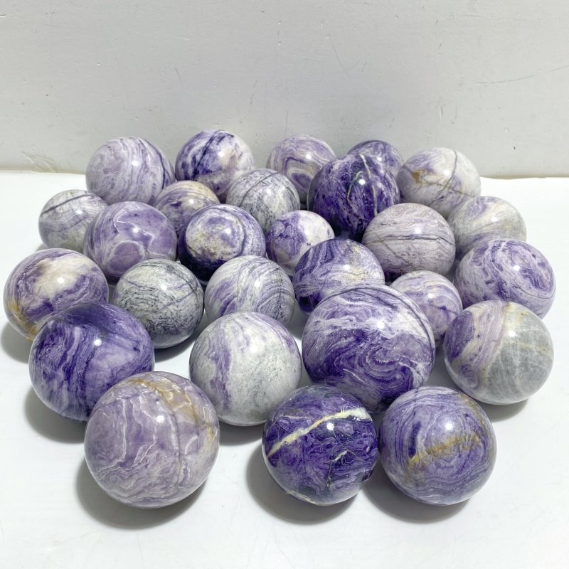 27 Pieces Purple Stripe Jasper Spheres -Wholesale Crystals