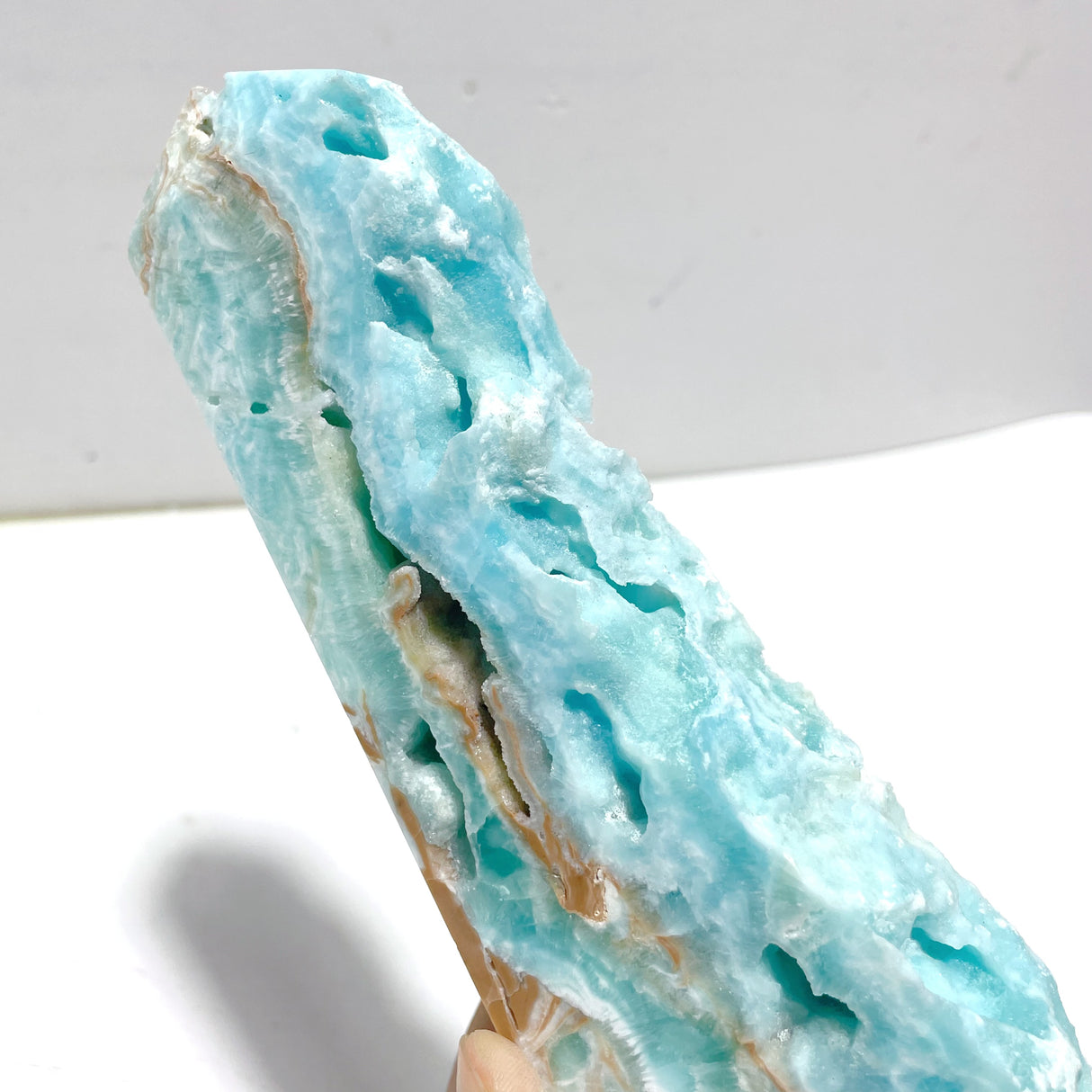 5 Pieces Large Blue Hemimorphite Four-Sided Tower Point Raw Side