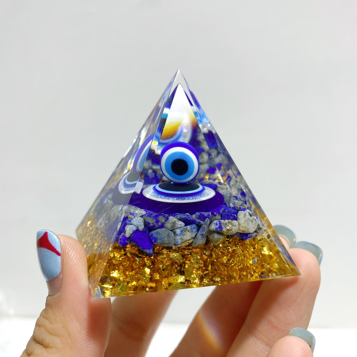 Lapis Lazuli Evil Eye Orgone Pyramid Wholesale
