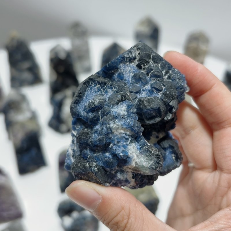 29 Pieces Beautiful Blue Fluorite Raw Tower Specimen Stone - Wholesale Crystals