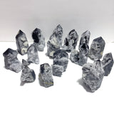 15 Pieces Black Clear Quartz Cluster Raw Side Point Tower