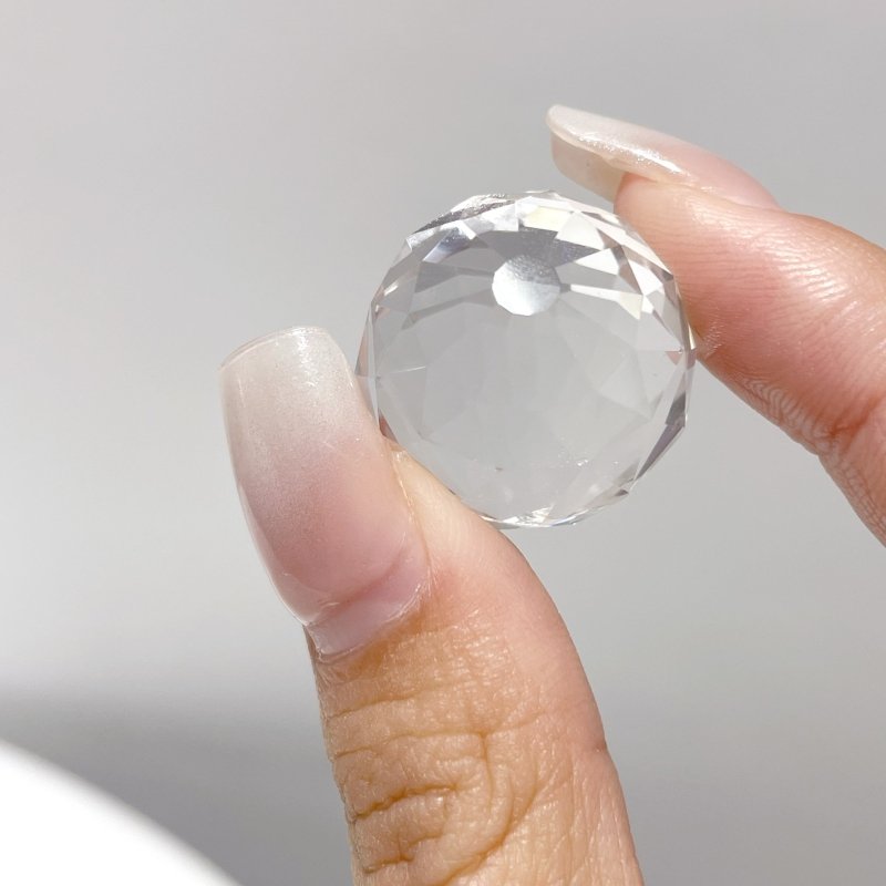 2cm/0.78In Clear Quartz Facet Cut Flash Sphere Wholesale - Wholesale Crystals