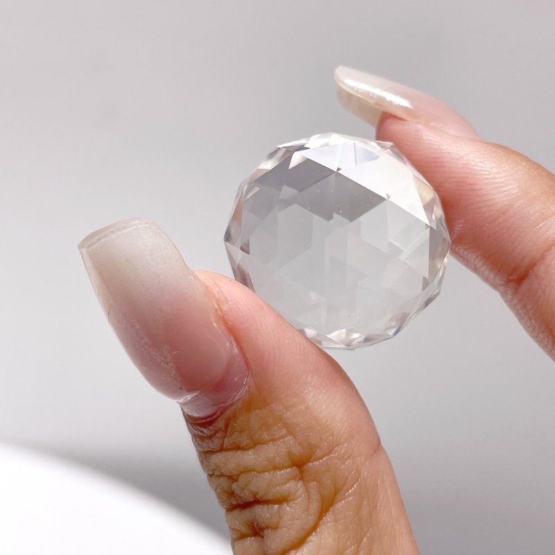 2cm/0.78In Clear Quartz Facet Cut Flash Sphere Wholesale - Wholesale Crystals