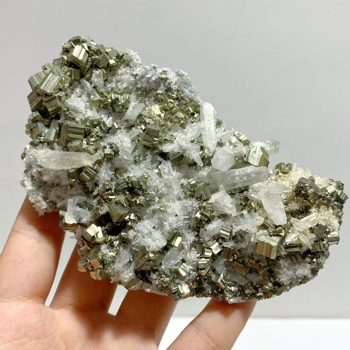 8 Pieces Pyrite Mixed Clear Quartz Cluster Specimen For Collection
