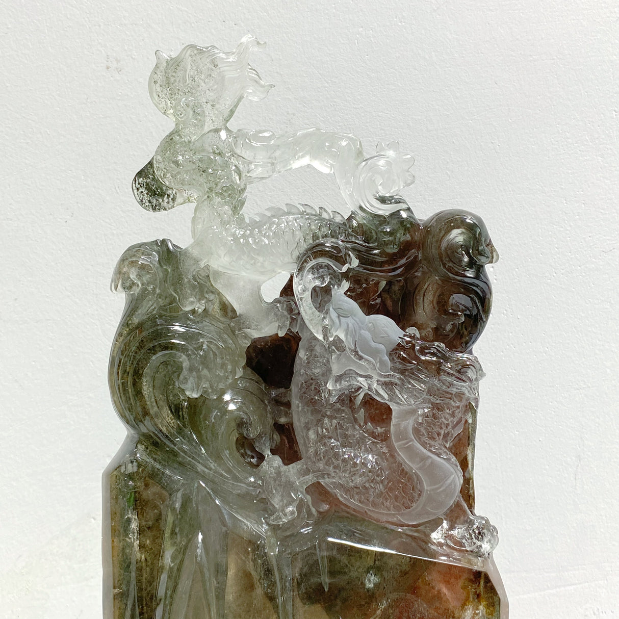 Unique Chinese Dragon Garden Quartz Carving Home Decor