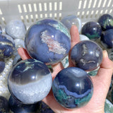 63 Pieces Beautiful Geode Druzy Moss Agate Spheres (Sea Freight Only)