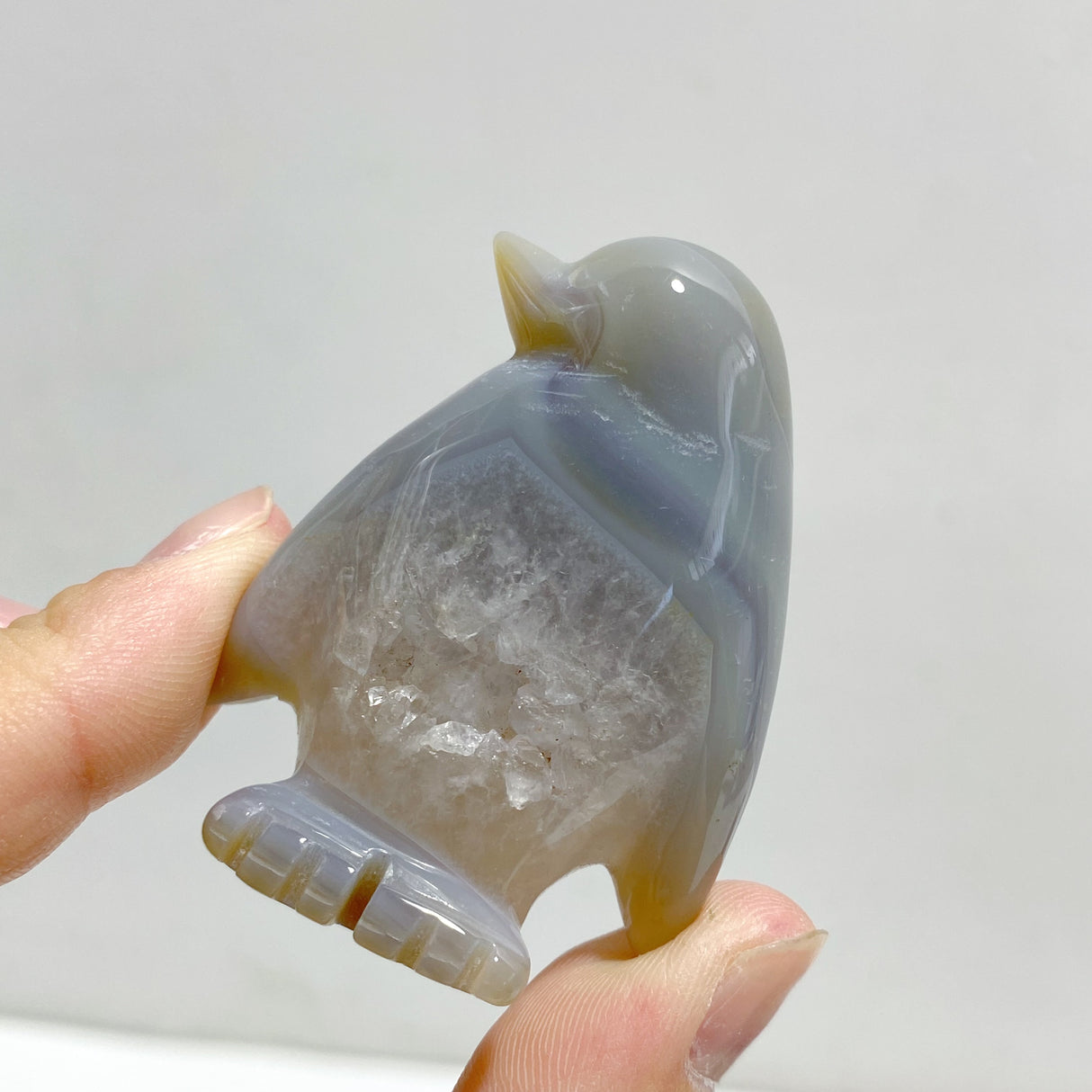 23 Pieces Geode Druzy Agate Penguin Carving