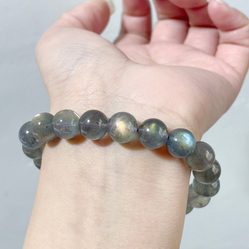 2pcs High Grade Clear Rainbow Labradorite Bracelet (HGUB29) - Wholesale Crystals