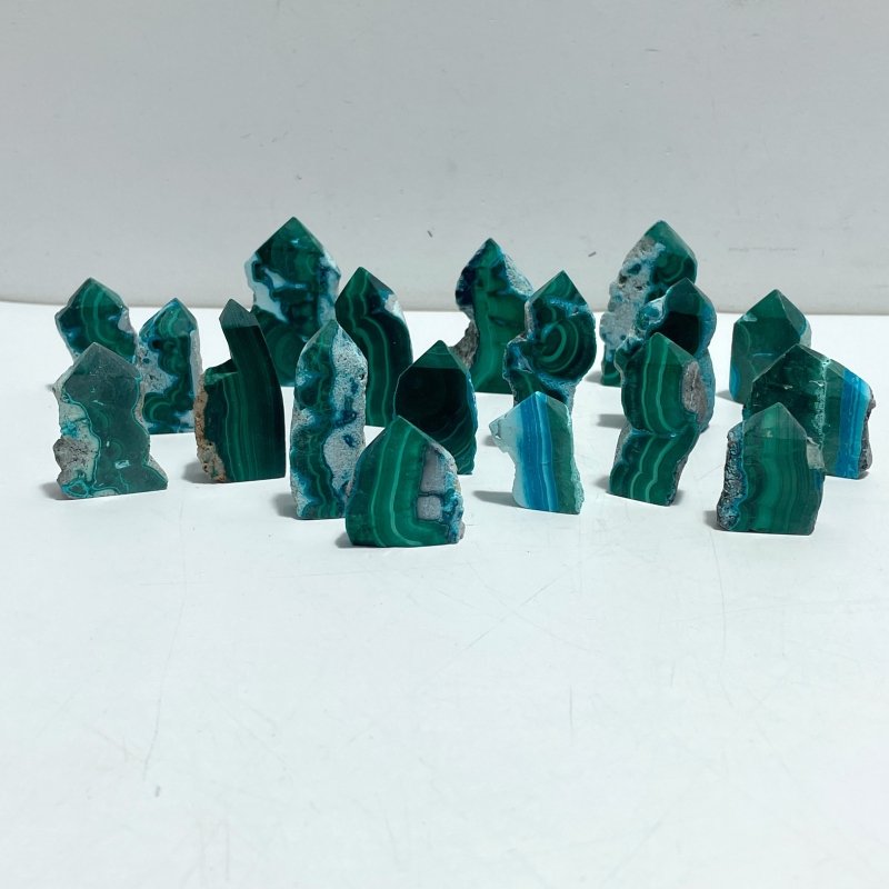 3 - 6CM Small Chrysocolla Mixed Malachite Raw Side Point Tower Wholesale - Wholesale Crystals