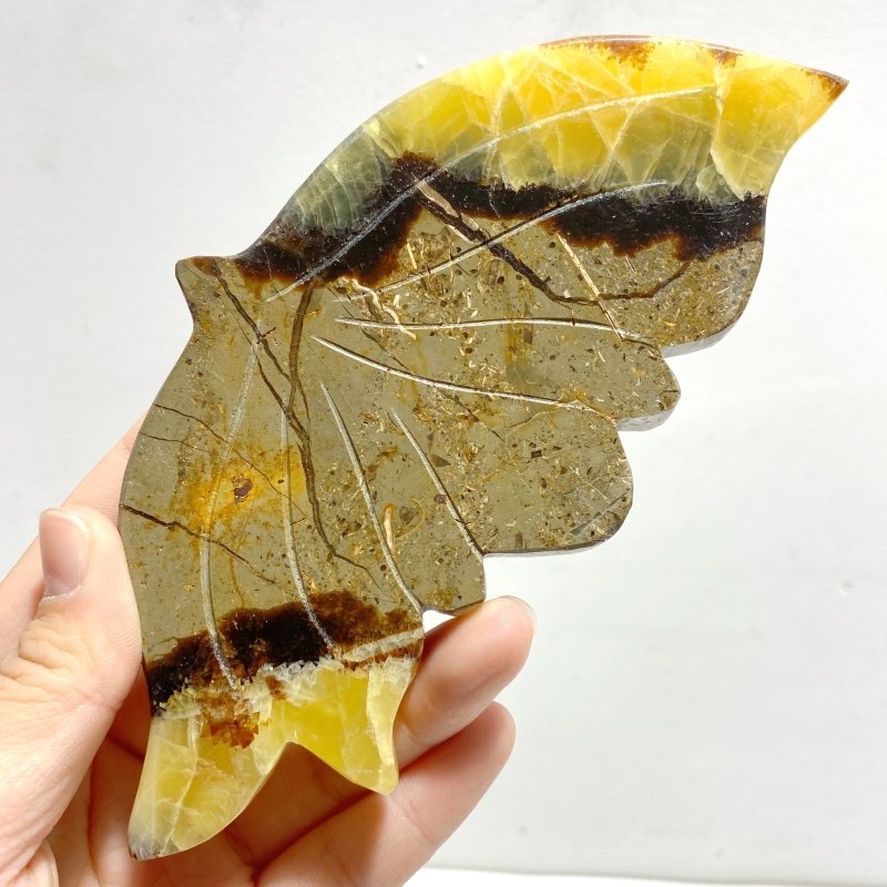 3 Pairs Septarian Butterfly Wing Carving With Stand 6 - Wholesale Crystals