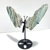 3 Pairs Stripe Moss Agate Slab Butterfly Wing With Stand - Wholesale Crystals
