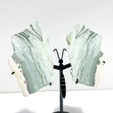 3 Pairs Stripe Moss Agate Slab Butterfly Wing With Stand - Wholesale Crystals
