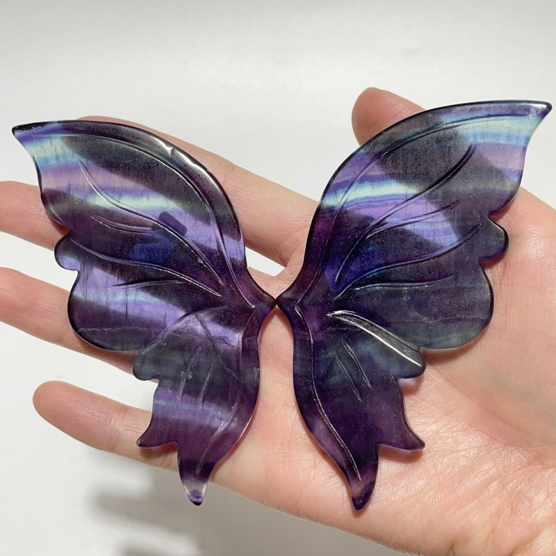 3 Pairs Symmetry Small Butterfly Wing With Stand Fluorite - Wholesale Crystals
