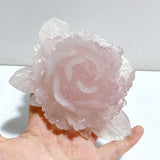 3 Pieces Beautiful Rose Quartz Flower Carving With Stand -Wholesale Crystals