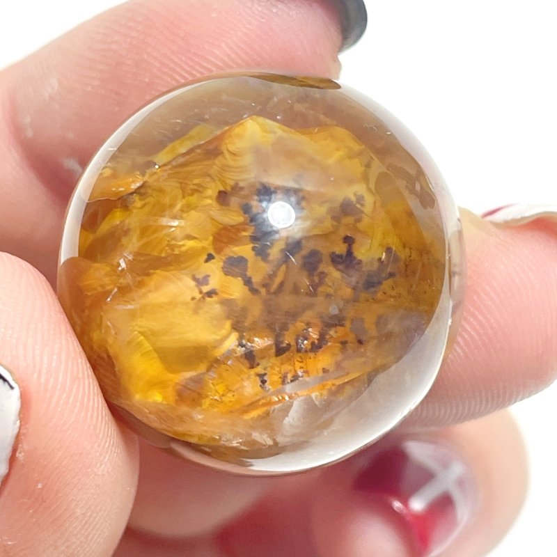 3 Pieces Golden Hematoid Quartz Tree Crystal Dendritic Quartz Spheres For Collection - Wholesale Crystals