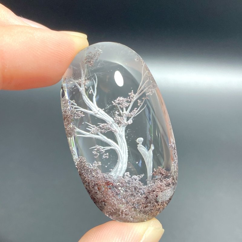 3 Pieces High Quality Buddhist Monk Bodhi Kensho Garden Quartz Inner Scene Carving - Wholesale Crystals