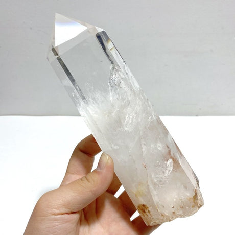 3 Pieces Large Clear Quartz Point Raw Bottom With Stand 2 - Wholesale Crystals